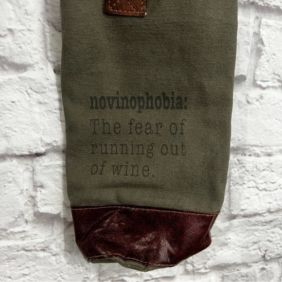 Mona B Wine Bag Holder Leather Canvas Shoulder Strap Tote Humor Gift  up… - Picture 2 of 7